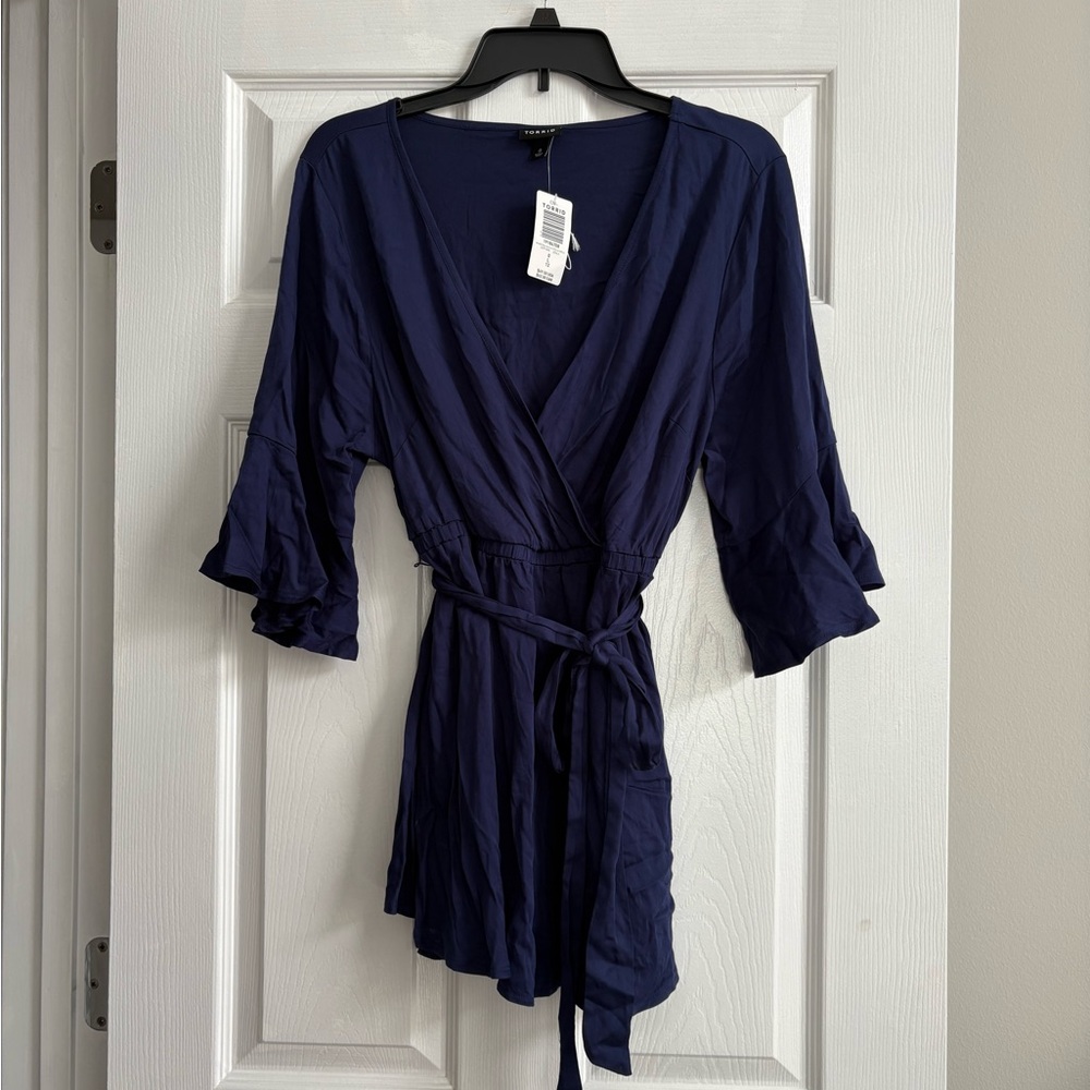 Sapphire Blue Wrap Tunic with Belt